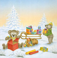 Teddy-Bär Weihnachten Winterwald